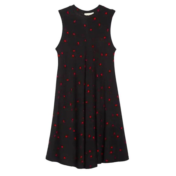🆕 Tucker + Tate (Nordstrom brand) Black & Red Heart Print Sleeveless Knit Dress - Picture 1 of 6
